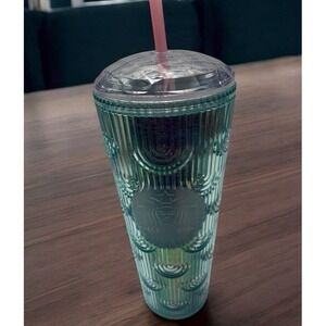 Starbucks Spring 2022 Mermaid Scales Waves 24oz Tumbler Holographic Iridescent
